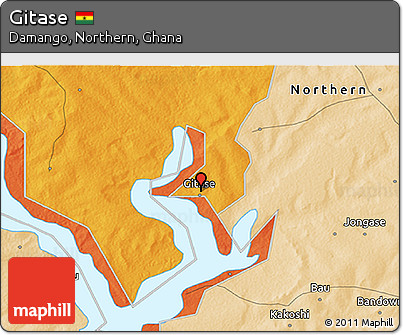 Political 3D Map of Gitase