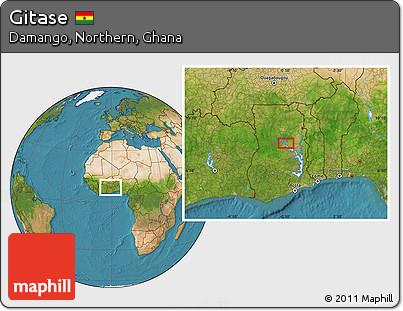 Satellite Location Map of Gitase