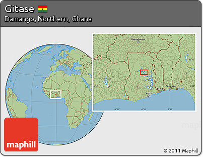 Savanna Style Location Map of Gitase