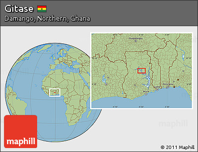 Savanna Style Location Map of Gitase