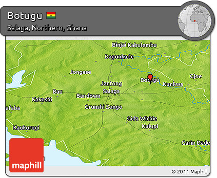 Physical Panoramic Map of Botugu
