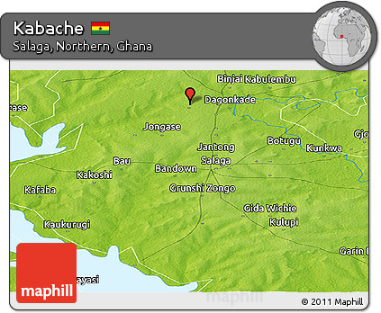 Physical Panoramic Map of Kabache
