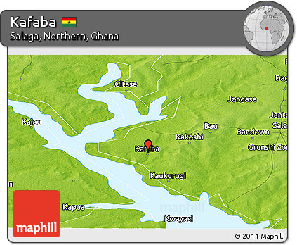 Physical Panoramic Map of Kafaba