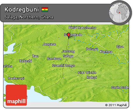 Physical Panoramic Map of Kodregbuni