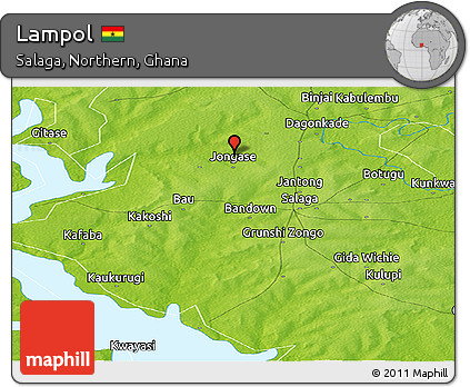 Physical Panoramic Map of Lampol