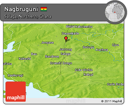 Physical Panoramic Map of Nagbruguni