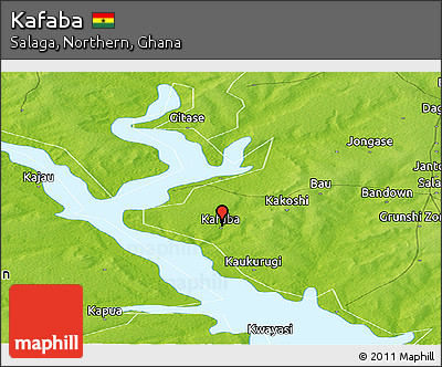 Physical Panoramic Map of Kafaba