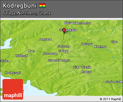 Physical Panoramic Map of Kodregbuni