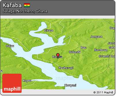 Physical Panoramic Map of Kafaba