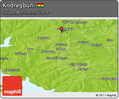 Physical Panoramic Map of Kodregbuni