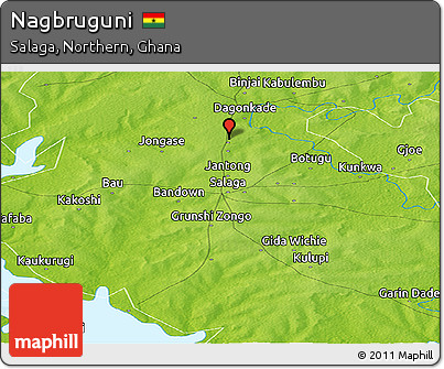 Physical Panoramic Map of Nagbruguni
