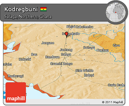 Political Panoramic Map of Kodregbuni