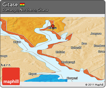 Political Panoramic Map of Gitase