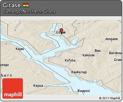 Shaded Relief Panoramic Map of Gitase