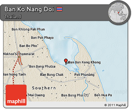 Shaded Relief 3D Map of Ban Ko Nang Doi