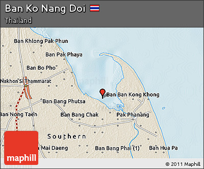 Shaded Relief 3D Map of Ban Ko Nang Doi