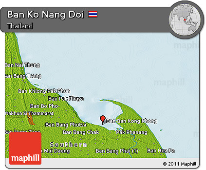 Physical Panoramic Map of Ban Ko Nang Doi