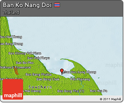 Physical Panoramic Map of Ban Ko Nang Doi