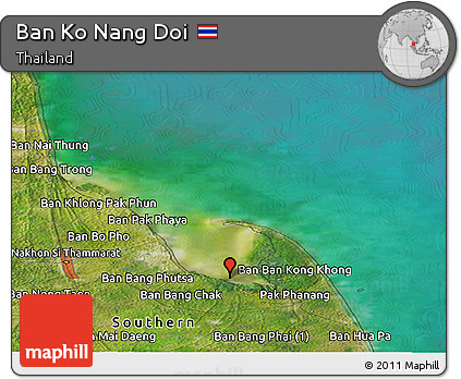 Satellite Panoramic Map of Ban Ko Nang Doi
