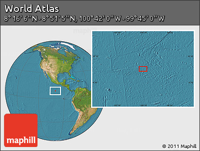 Satellite Location Map of the Area around 8° 33' 36" N, 100° 13' 29" W