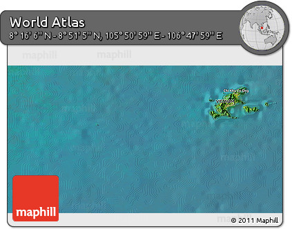 Satellite 3D Map of the Area around 8° 33' 36" N, 106° 19' 29" E