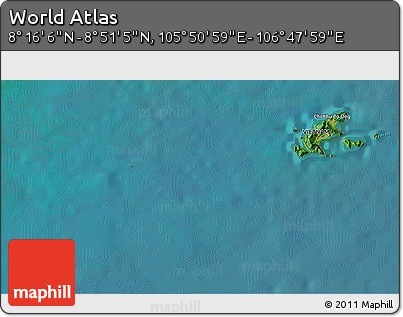 Satellite 3D Map of the Area around 8° 33' 36" N, 106° 19' 29" E