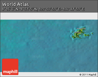 Satellite 3D Map of the Area around 8° 33' 36" N, 106° 19' 29" E