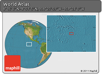 Satellite Location Map of the Area around 8° 33' 36" N, 107° 52' 30" W
