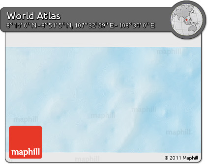 Physical 3D Map of the Area around 8° 33' 36" N, 108° 1' 30" E