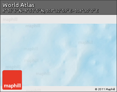 Physical 3D Map of the Area around 8° 33' 36" N, 108° 1' 30" E