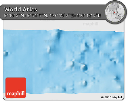 Physical 3D Map of the Area around 8° 33' 36" N, 109° 43' 29" E
