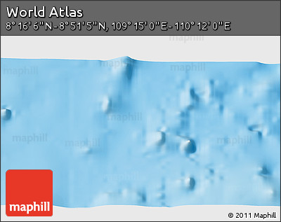 Physical 3D Map of the Area around 8° 33' 36" N, 109° 43' 29" E