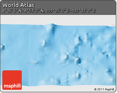 Physical 3D Map of the Area around 8° 33' 36" N, 109° 43' 29" E