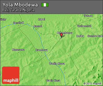 Political 3D Map of Yola Mbodewa