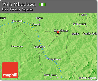 Political 3D Map of Yola Mbodewa