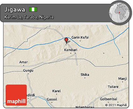 Shaded Relief 3D Map of Jigawa