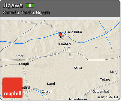 Shaded Relief 3D Map of Jigawa