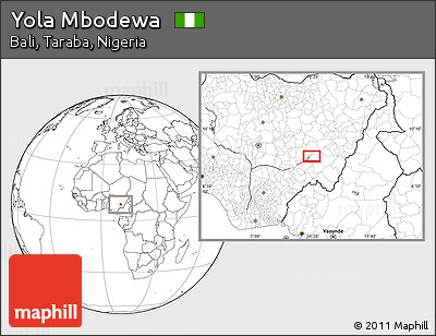 Blank Location Map of Yola Mbodewa