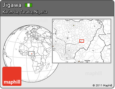 Blank Location Map of Jigawa