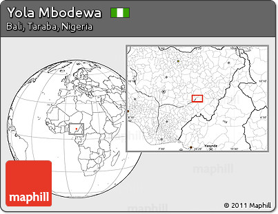 Blank Location Map of Yola Mbodewa