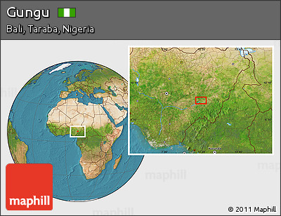 Satellite Location Map of Gungu