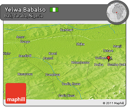 Physical Panoramic Map of Yelwa Babalso