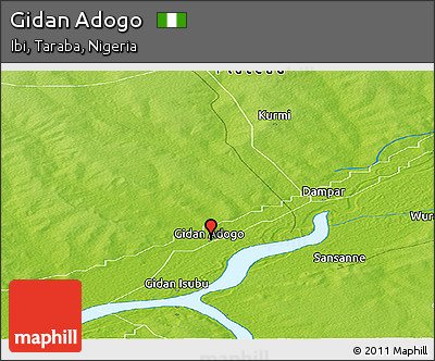 Physical Panoramic Map of Gidan Adogo