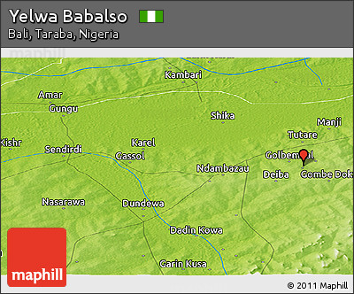 Physical Panoramic Map of Yelwa Babalso