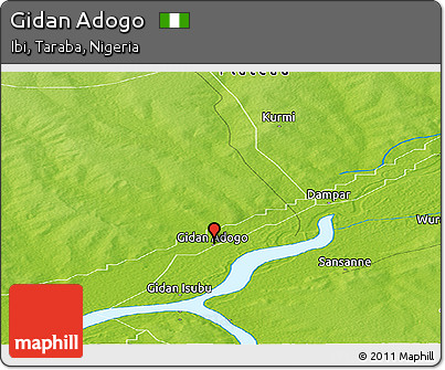 Physical Panoramic Map of Gidan Adogo