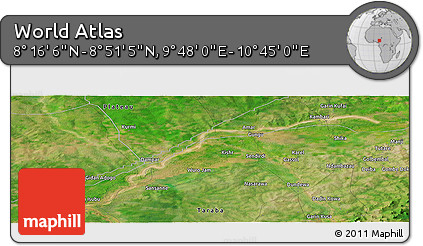 Satellite Panoramic Map of the Area around 8° 33' 36" N, 10° 16' 30" E