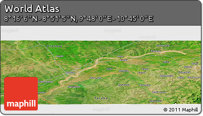 Satellite Panoramic Map of the Area around 8° 33' 36" N, 10° 16' 30" E