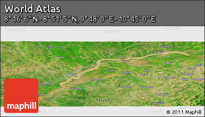 Satellite Panoramic Map of the Area around 8° 33' 36" N, 10° 16' 30" E