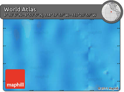 Shaded Relief Map of the Area around 8° 33' 36" N, 113° 49' 29" W