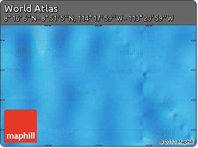 Shaded Relief Map of the Area around 8° 33' 36" N, 113° 49' 29" W